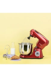 Emsan Bella 5 litre Paslanmaz Çelik Hazne 6 Hız kademeli 1300W Kırmızı Stand Mikser Mutfak Şefi - 1