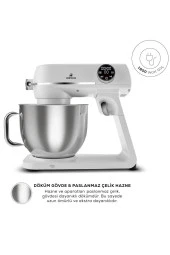 Karaca Multichef Artisan Digital Ekran 7 Litre Döküm Stand Mikser Pearl White 1800w - 1