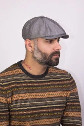 Erkek Kasket Şapkası-7404gri-1 - 1