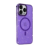 BİKAPAK MAGFIT IPHONE 15 PRO MAX YALDIZLI MOR KAPAK thumbnail 1