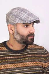 Erkek Kasket Şapkası-9991-krem thumbnail 1