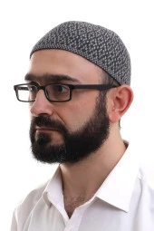 Açık Gri Kışlık Orlon Namaz Takkesi Baklava Desenli Takke thumbnail 1