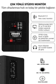 Maxword RM-400BK Aktif Stüdyo Referans Monitörü 4 İNÇ ÇİFT Bluetooth USB 140 Watt - 4