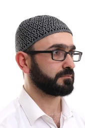 Gri Orlon Kışlık Namaz Takkesi Baklava Desenli Takke thumbnail 2