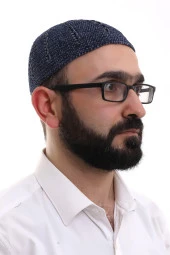 Lacivert Füme Kışlık Çift Renk Kadife Namaz Takkesi thumbnail 3