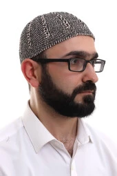 Siyah Taş Kışlık Çift Renk Kadife Namaz Takkesi thumbnail 2