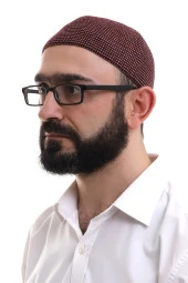 Bordo Kışlık Nokta Desenli Orlon Namaz Takkesi thumbnail 1