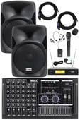 Midex Elit Paket-2 Profesyonel Ses Sistemi Mikser Amfi Hoparlör Mikrofon Ekipman Seti thumbnail 1