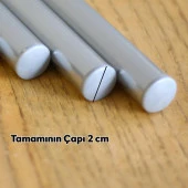 Alüminyum Metal Oklava 3lü Set Börek Hamur Yufka Açma Silindir Yuvarlak Uzun Kısa Mutfak Araç - 3