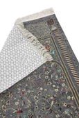Gri Çiçekli Ravza Desenli Astarlı Şönil Seccade thumbnail 2