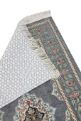 Gri Çiçek Motifli Mihraplı Astarlı Şönil Seccade thumbnail 2