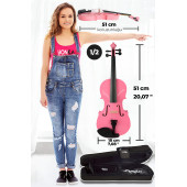 Midex HGA24PİNK-PAK Pembe 1/2 Çocuk Kemanı Seti  (Yastık Tuner Susturucu Çanta Yay Reçine) - 5