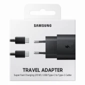 Day Samsung Galaxy M32 Orijinal EP-TA800XBEGWW 25W Type-C Hızlı Şarj Cihazı Siyah 3A - 1