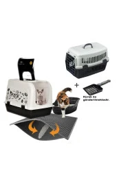 Yıldızhane Kapalı Maxi Kedi Tuvalet Kabı Üsten Açılır + Taşıma Kabı + Elekli Pas Pas - 1