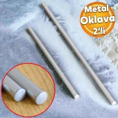 Alüminyum Metal Oklava 2li Set 74-49 cm Börek Hamur Yufka Açma Silindir Yuvarlak Uzun Kısa Mutfak thumbnail 1