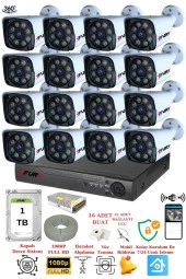 FURY 16 Kameralı 5mp Lens 1080p 2mp Color Görüntü 8 Warm Led Gece Görüş Fullhd Güvenlik Kamera 5520w 1TB thumbnail 2