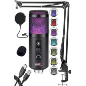 Midex V5 RGB Set USB Oyuncu ve Yayıncı Mikrofonu Condenser Stüdyo (Kayıt Gaming Tiktok Twitch Canlı yayın Youtube) - 1