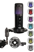 Midex V5 RGB Set USB Oyuncu ve Yayıncı Mikrofonu Condenser Stüdyo (Kayıt Gaming Tiktok Twitch Canlı yayın Discord Youtube) thumbnail 3