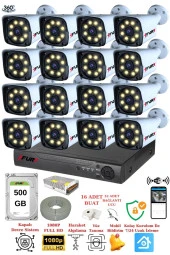 FURY 16 Kameralı 5mp Lens 1080p 2mp Color Görüntü 8 Warm Led Gece Görüş Fullhd Güvenlik Kamera 5520w 500 thumbnail 1