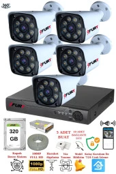 FURY 5 Kameralı 5mp Lens 1080p 2mp Color Görüntü 8 Warm Led Gece Görüş Fullhd Güvenlik Kamera 5520w 320 thumbnail 2