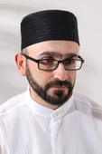 Siyah Kapitone Desenli Kadife Kalıp Namaz Takkesi - 4