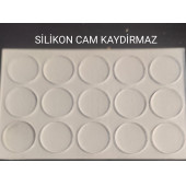 DOGANT Silikon Bazlı Cam Masa Altlıkları Yapışkanlı Silikon 15 Adet - 2