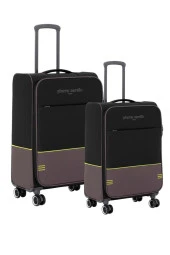 Pierre Cardin Ultra Light Hafif Lüx Kumaş 2'li Valiz Seti Orta Boy - Kabin Boy Siyah PC8200 thumbnail 1