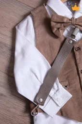 Babyhola Hakiki Deri Emzik Askısı Zinciri Özel Ambalajlı Bebek Hediyelik Kahverengi 1072 - 1