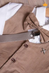 Babyhola Hakiki Deri Emzik Askısı Zinciri Özel Ambalajlı Bebek Hediyelik Kahverengi 1072 - 2