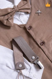 Babyhola Hakiki Deri Emzik Askısı Zinciri Özel Ambalajlı Bebek Hediyelik Kahverengi 1072 - 3