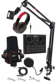 Midex GMX-1 Record Head Set Condenser Mikrofon Kulaklık Ses Kartı Canlı Yayın Paketi (Telefon ve PC) thumbnail 2
