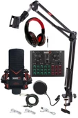 Midex GMX-1 Record Head Set Condenser Mikrofon Kulaklık Ses Kartı Canlı Yayın Paketi (Telefon ve PC) thumbnail 1