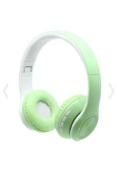 Bluetooth Wireless Mikrofonlu Kablosuz Stereo Kulak Üstü Kulaklık Yeşil Genç Çocuk - 1