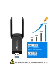 AC1300 Mbps Dual Band USB 3.0 Adaptör Kablosuz Wifi Alıcı - 2