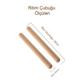 Midex Orf-BT-55 Örf Aletleri Ahşap Akça Ağaç Ritim Çubuğu 2 Adet (Çift) - 2