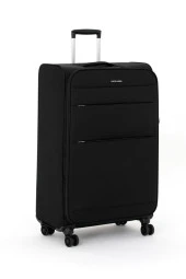 Pierre Cardin Ultra Light Hafif Lüx Kumaş 2'li Valiz Seti Büyük Boy - Orta Boy Siyah PC4200 thumbnail 2