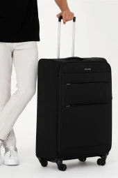 Pierre Cardin Ultra Light Hafif Lüx Kumaş 2'li Valiz Seti Büyük Boy - Orta Boy Siyah PC4200 thumbnail 6