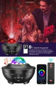 Quenlite OC-12 Bluetooth'lu LED Gökyüzü Işıkları Bulutsu Okyanus Dalgası Projektörü Eğlence Disko Parti thumbnail 2