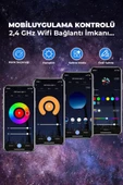 Quenlite OC-12 Bluetooth'lu LED Gökyüzü Işıkları Bulutsu Okyanus Dalgası Projektörü Eğlence Disko Parti thumbnail 6
