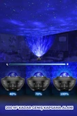 Quenlite OC-12 Bluetooth'lu LED Gökyüzü Işıkları Bulutsu Okyanus Dalgası Projektörü Eğlence Disko Parti thumbnail 5