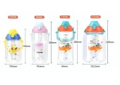 Vagonlife Uzspace VGN2204 1500ML Pembe-Mavi Cute Tek Kapak Çift Kullanım Pipetli/Pipetsiz Askı Aparatlı Tritan Su Matarası - 2