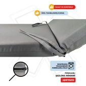 Fermuarlı Şezlong Minderi Katlanır Su Geçirmez Kumaş Katlanabilir Plaj Minderi 60x180x5 Antrasit thumbnail 3