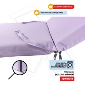 Fermuarlı Şezlong Minderi Katlanır Su Geçirmez Kumaş Katlanabilir Plaj Minderi 60x180x5 Lila thumbnail 3
