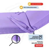 Fermuarlı Şezlong Minderi Katlanır Su Geçirmez Kumaş Katlanabilir Plaj Minderi 60x180x5 Mor thumbnail 3