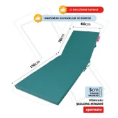 Fermuarlı Şezlong Minderi Katlanır Su Geçirmez Kumaş Katlanabilir Plaj Minderi 60x180x5 Turkuaz thumbnail 2