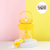 Porsima 21.0007 Pipetli Askılı Matara Stıcker Hediyeli Suluk Su Şişesi - Sarı 1000 ml - 1