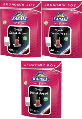 Karali Tiryaki Jumbo Demlik Poşet Siyah Çay 25*40 gr 3 Paket - 1