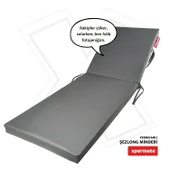 Ultra Kalın Şezlong Minderi Fermuarlı Katlanır Şezlong Minderi Katlanabilir Plaj Minderi 60x180x7Gri thumbnail 1
