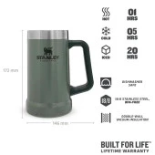 Stanley Adventure Vakumlu Kuplu Bardak 0,70 Lt - Hammertone Green - 4