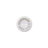 Renkli Handmade Yazılı Ahşap Düğme 20 MM (10 Adet) - 5